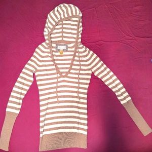 American Eagle Striped Hooded Sweater